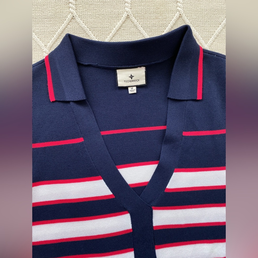 TUCKERNUCK Navy and White Wright Polo Dress size M - Picture 5 of 12